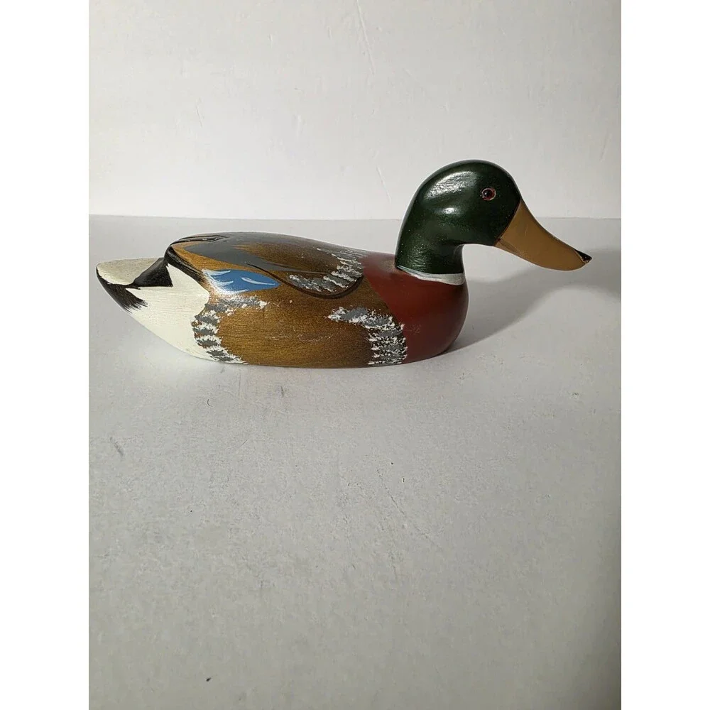 ​Vintage Hand-Carved Wooden Mallard Duck Decoy - 10